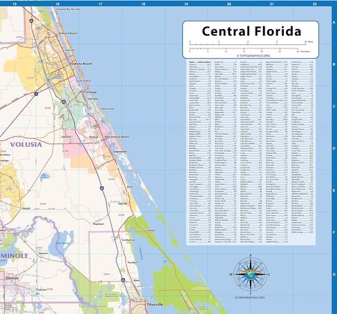 Central Florida Laminated Wall map (67"Wx54"L) in Saudi Arabia