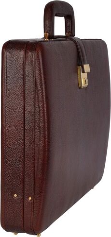 Full Grain Leather Briefcase Attache Case For Unisex Size L17xW3xH12 Inches Briefcase Bag (Brown) in Kuwait