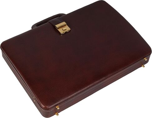 Full Grain Leather Briefcase Attache Case For Unisex Size L17xW3xH12 Inches Briefcase Bag (Brown) in Kuwait