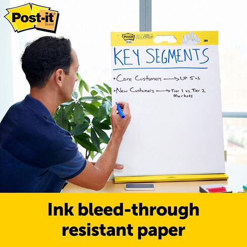 Post-it Super Sticky Portable Tabletop Easel Pad w/ Dry Erase Panel, Great for Virtual Teachers and Students, 20x23 Inches, 20 Sheets/Pad, 1 Pad, Built-in Stand (563DE) in Saudi Arabia