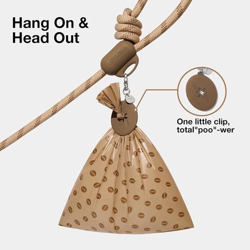 VETRESKA Hands-Free Dog Leash, 8FT Adjustable Rope Leash for Medium Large Dogs, Waist/Crossbody Slip Lead Leashes for Walking, No Pull Dog Leashes with Bag Dispenser, Clip, 3 in 1 Walk Kit (Coffee) in Saudi Arabia