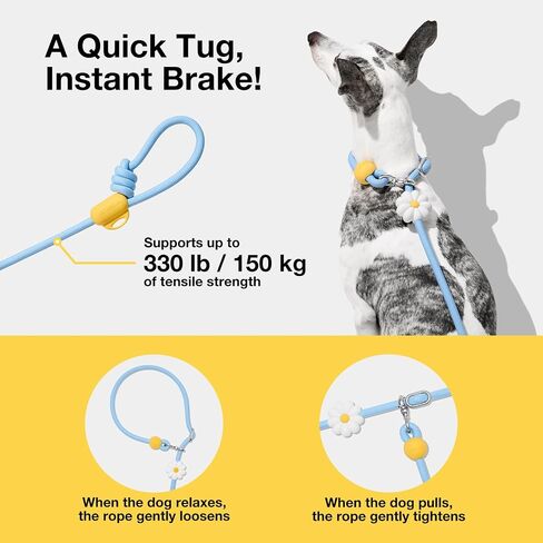 VETRESKA Hands-Free Dog Leash, 8FT Adjustable Rope Leash for Medium Large Dogs, Waist/Crossbody Slip Lead Leashes for Walking, No Pull Dog Leashes with Bag Dispenser, Clip, 3 in 1 Walk Kit (Coffee) in Saudi Arabia