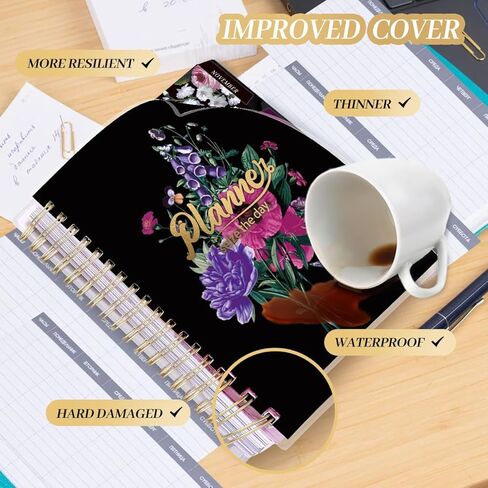 Planner 2025-2026, 18 Months Large Academic Daily Weekly Monthly Planner Organizer, July. 2025 - Dec. 2026, 8.5x9.8" Agenda with Page Tabs, Separator Page, Pocket Folder, Bookmark, Stickers & Sticky Note Set in Kuwait