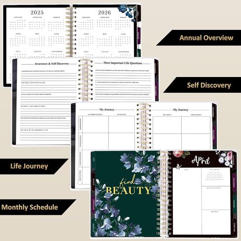 Planner 2025-2026, 18 Months Large Academic Daily Weekly Monthly Planner Organizer, July. 2025 - Dec. 2026, 8.5x9.8" Agenda with Page Tabs, Separator Page, Pocket Folder, Bookmark, Stickers & Sticky Note Set in Kuwait