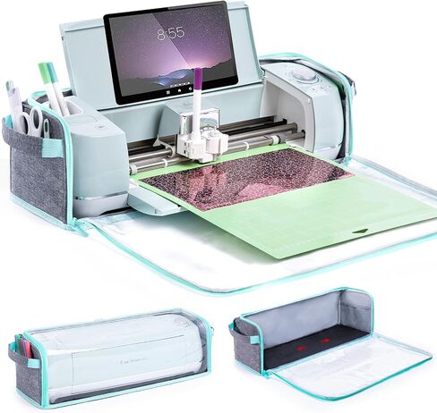 تخيل غطاء الغبار الكامل مع القاع المقاوم للماء لصانع Cricut 4/3 ، استكشاف 4/3 ، Air 2-غطاء واقعي مع جيوب التخزين لإكسسوارات CRICUT والأدوات واللوازم in Kuwait