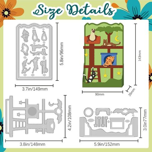 Highland Cattle Cutting Dies Flower Cute Cow Card Making Die Stencil Metal Die Cuts Card Scrapbooking Embossing Template Dies for Greeting Cards Craft Paper Album Invitation Festive Decor in Saudi Arabia