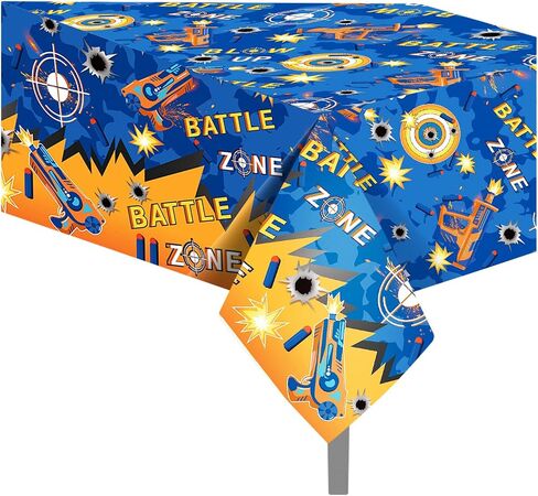 3 Pcs Dart War Tablecloth Dart Battle Plastic Table Covers Gun Game Themed Tablecloth Disposable Table Cover Racing Car Table Cover for Kitchen Home Decor, 54x87In in Saudi Arabia