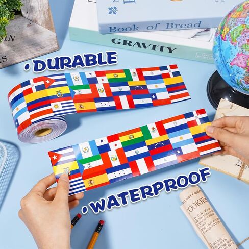 65.6 Ft Hispanic Heritage Month Bulletin Board Border Latino American Spanish Flag Die Cut Border Trim Roll for Home Classroom Party Wall Decoration in Saudi Arabia