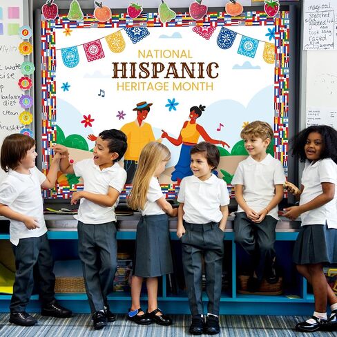 65.6 Ft Hispanic Heritage Month Bulletin Board Border Latino American Spanish Flag Die Cut Border Trim Roll for Home Classroom Party Wall Decoration in Saudi Arabia