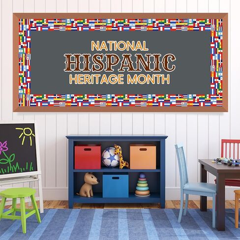 65.6 Ft Hispanic Heritage Month Bulletin Board Border Latino American Spanish Flag Die Cut Border Trim Roll for Home Classroom Party Wall Decoration in Saudi Arabia