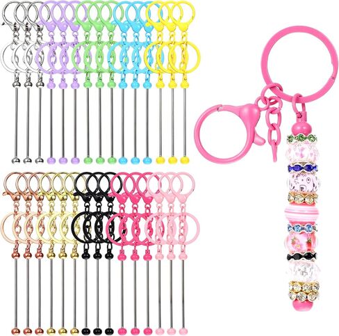 30 pcs bar jeychain joyable ، سلسلة مفاتيح حبة ملونة Metal Diy Multicolor Bars Bars keychains accesssories diy supplies for crafts make of the make in Kuwait