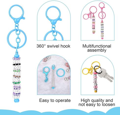 30 pcs bar jeychain joyable ، سلسلة مفاتيح حبة ملونة Metal Diy Multicolor Bars Bars keychains accesssories diy supplies for crafts make of the make in Kuwait