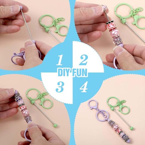 30 pcs bar jeychain joyable ، سلسلة مفاتيح حبة ملونة Metal Diy Multicolor Bars Bars keychains accesssories diy supplies for crafts make of the make in Kuwait