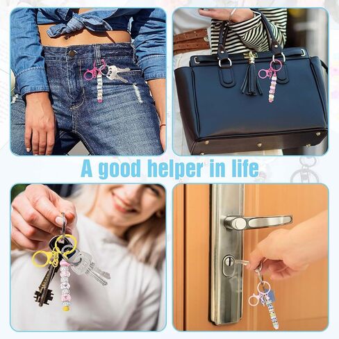 30 pcs bar jeychain joyable ، سلسلة مفاتيح حبة ملونة Metal Diy Multicolor Bars Bars keychains accesssories diy supplies for crafts make of the make in Kuwait