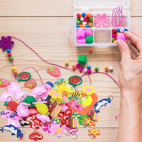 100 Pcs Silicone Charms for Bracelets, Rubber Band Bracelet Charms, DIY Handmade Materials (Multicolor, Mixed Styles) in Saudi Arabia