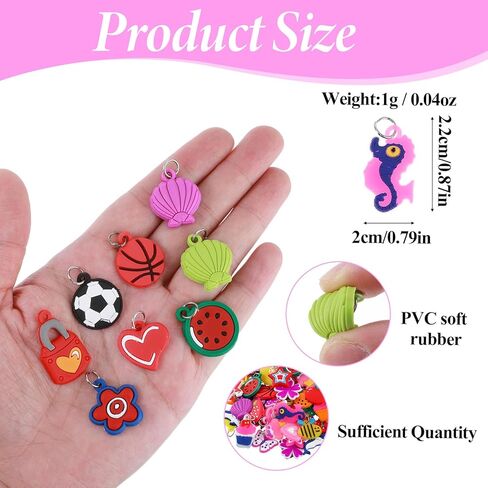 100 Pcs Silicone Charms for Bracelets, Rubber Band Bracelet Charms, DIY Handmade Materials (Multicolor, Mixed Styles) in Saudi Arabia