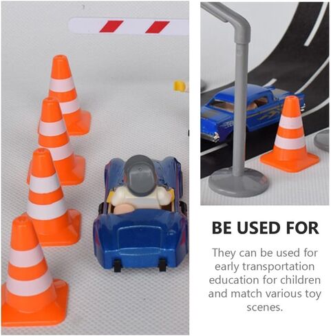 14PCS MINIATURE ROAD CONE Orange Mini Traffic Tarkes Sign Plastic Road Cone Roadblock Cone Sign Model Photo Photo Proform for Small Construction Construction ، in Saudi Arabia