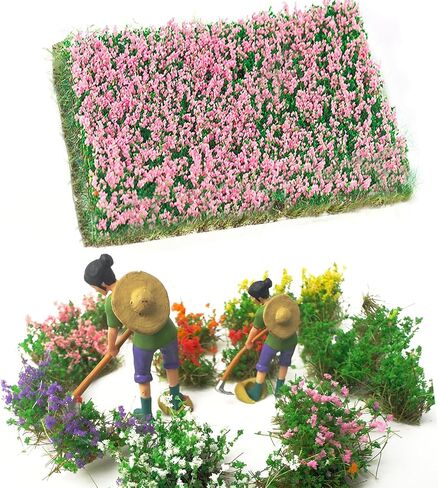 Warmtree Hand Torn Model Grass Tufts Flower Cluster for Miniature Scenery Applicable for N & HO Scale for Train Layouts, Diorama Supplies, and Architectural Models (White) in Saudi Arabia