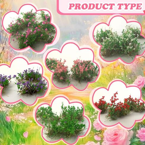 Warmtree Hand Torn Model Grass Tufts Flower Cluster for Miniature Scenery Applicable for N & HO Scale for Train Layouts, Diorama Supplies, and Architectural Models (White) in Saudi Arabia