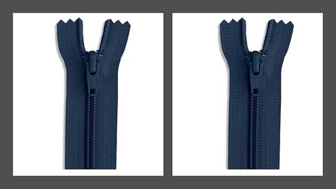 YKK #5 Coil Closed Bottom Zippers - Color: Navy #560 - Choose Your Length - Made in The United States (2 Zippers Per Pack) (18" Inches) in Saudi Arabia