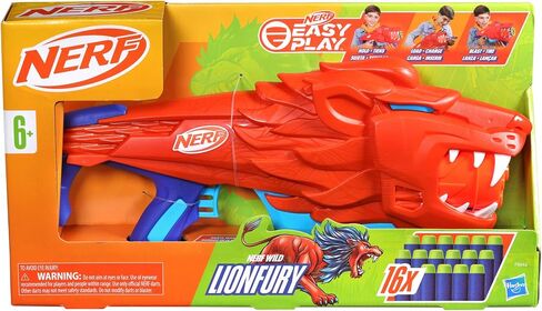Nerf Wild Lionfury, Easy Play Dart Blaster, 16 Nerf Elite Darts, Lion Toys for 6 Year Old Boys & Girls & Up, Outdoor Toys in Saudi Arabia