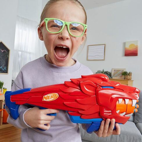 Nerf Wild Lionfury, Easy Play Dart Blaster, 16 Nerf Elite Darts, Lion Toys for 6 Year Old Boys & Girls & Up, Outdoor Toys in Saudi Arabia