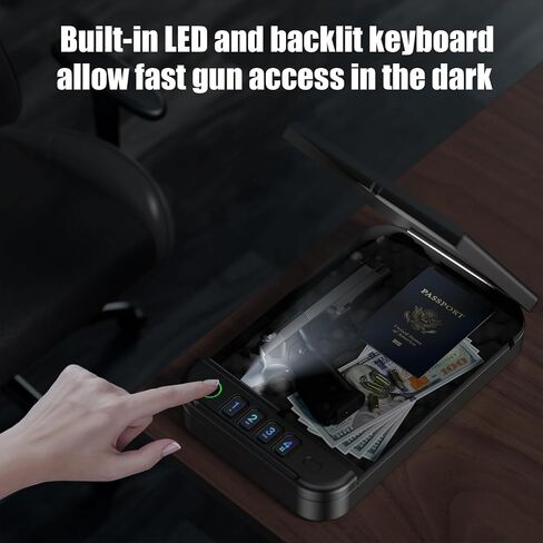 Gun Safe, Biometric gun safe for handgun, Portable Car Pistol Gun Safe Pistol with Keys Keypad and APP Control Hand Gun Lock Box, small safe for Home Bedside Car Wild camping in Saudi Arabia