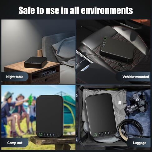 Gun Safe, Biometric gun safe for handgun, Portable Car Pistol Gun Safe Pistol with Keys Keypad and APP Control Hand Gun Lock Box, small safe for Home Bedside Car Wild camping in Saudi Arabia