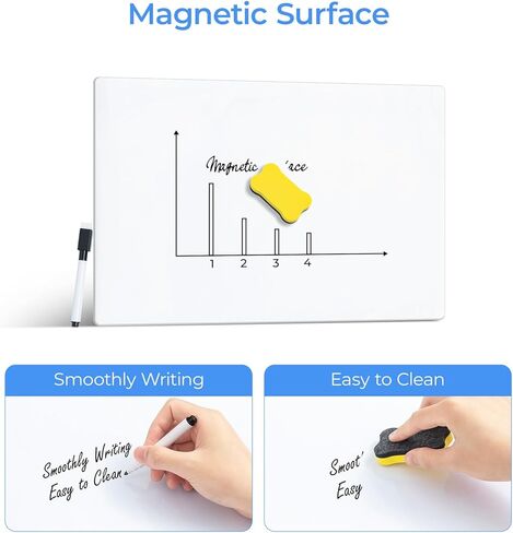 M&G Magnetic Dry Erase Board for Fridge, 16"x 12" Fridge Whiteboard for Kitchen, Refrigerator White Board Set with 6 Markers and Eraser, to Do List, Family Schedule Planning Board in Saudi Arabia