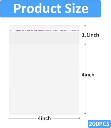JOYIT 5x10 Inches Self Sealing Clear Cellophane Bags - 200 Pcs Clear Gift Bags with Seal, Ideal Clear Resealable Cookie Bags, Goodie Bags, and Clear Favor Bags for Treats, Perfect for Parties in Saudi Arabia