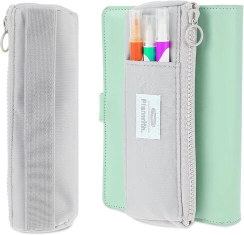 Notebook Pencil Pouch, Elastic Pen Holder for Notebook Zipper Small Pencil Holder Pouch with Adjustable Elastic Band Slim Pencils Bag Journal Pen Holders for Office Home Stationary Supplies in Saudi Arabia