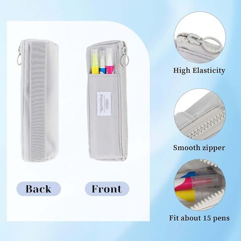 Notebook Pencil Pouch, Elastic Pen Holder for Notebook Zipper Small Pencil Holder Pouch with Adjustable Elastic Band Slim Pencils Bag Journal Pen Holders for Office Home Stationary Supplies in Saudi Arabia
