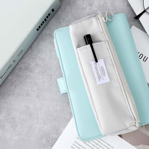 Notebook Pencil Pouch, Elastic Pen Holder for Notebook Zipper Small Pencil Holder Pouch with Adjustable Elastic Band Slim Pencils Bag Journal Pen Holders for Office Home Stationary Supplies in Saudi Arabia