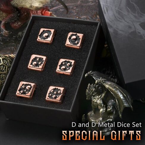 النرد المعدني D6 ، 6 مجموعة من الجوانب من 6 ، Zhoorqi فيروس موضوع D6 dices لهدايا DND ، ثقيلة ومتوازنة （الفيروس الأبيض）） in Kuwait