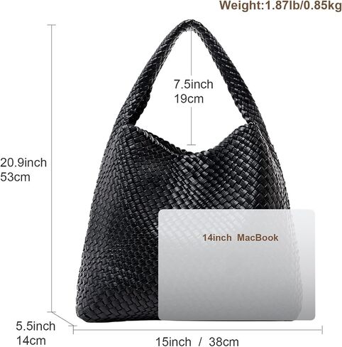 MELOLILA Large Woven Bag Tote Bags for Women Vegan Leather Tote Bag Woven Purse Woven Handbag in Saudi Arabia