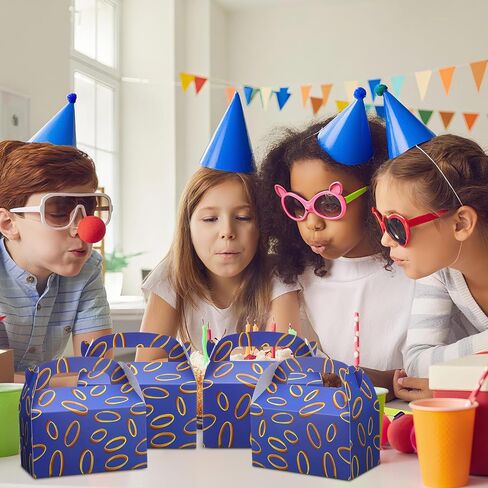 AmazingSpark 12 Pcs Blue Candy Bags with Printed Gold Rings Golden Cartoon Goodie Gift Boxes for Gamer's Party Decorations Birthday Theme Gifts Snack Supplies in Kuwait