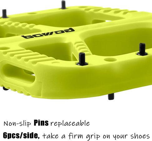 MT Bike Pedals, Light BMX MTB Pedals w Wide Nylon Composite Pedals' Platform, Gravel Bike Pedals Flat, Bicycle Pedals w 12Pins, Non-Slip Pedals w 9/16" Cr-Mo Spindle 2Bearings for Mountain Bike in Saudi Arabia