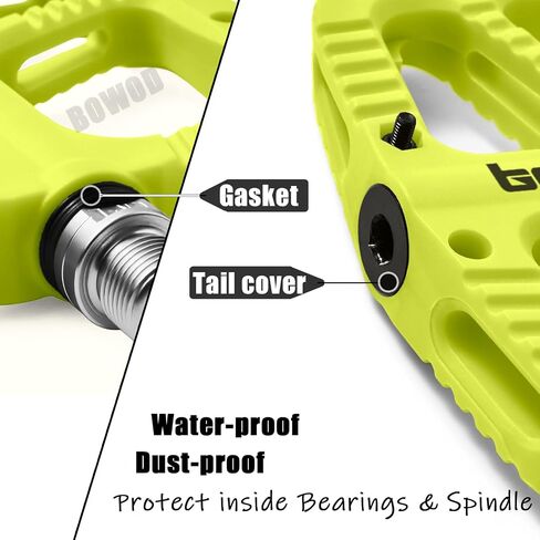 MT Bike Pedals, Light BMX MTB Pedals w Wide Nylon Composite Pedals' Platform, Gravel Bike Pedals Flat, Bicycle Pedals w 12Pins, Non-Slip Pedals w 9/16" Cr-Mo Spindle 2Bearings for Mountain Bike in Saudi Arabia
