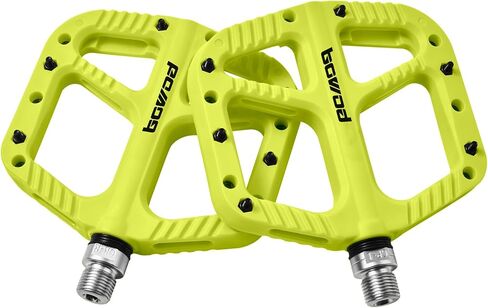 MT Bike Pedals, Light BMX MTB Pedals w Wide Nylon Composite Pedals' Platform, Gravel Bike Pedals Flat, Bicycle Pedals w 12Pins, Non-Slip Pedals w 9/16" Cr-Mo Spindle 2Bearings for Mountain Bike in Saudi Arabia