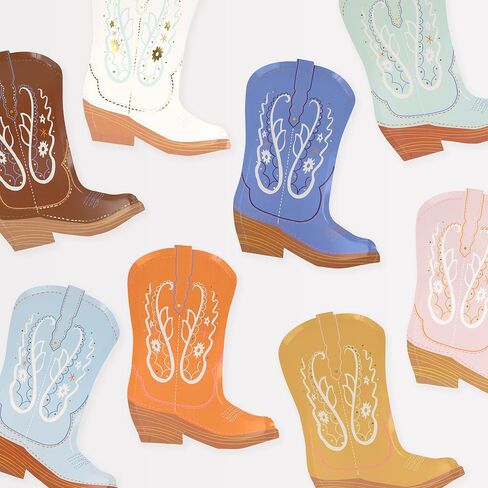 Meri Meri Cowboy Boot Plates (حزمة من 8) ، لوحات ورق رعاة البقر التي يمكن التخلص منها ، والأطعمة الساخنة والباردة ، والأطفال والكبار ، وشواء ، وأعياد الميلاد ، 4 طرق ملونة ، 8.625 "× 10.625" in Saudi Arabia