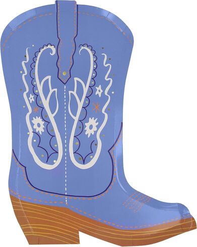 Meri Meri Cowboy Boot Plates (حزمة من 8) ، لوحات ورق رعاة البقر التي يمكن التخلص منها ، والأطعمة الساخنة والباردة ، والأطفال والكبار ، وشواء ، وأعياد الميلاد ، 4 طرق ملونة ، 8.625 "× 10.625" in Saudi Arabia