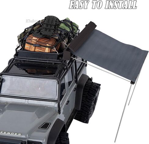 RC Crawler Car Decoration Pressions لـ 1/18 TRX4M 1/24 SCX24 ، شبكة الأمتعة/حزمة/حقيبة نوم/خزان وقود/مجرفة/طبلة زيت/سلم رمل/سقف ، (أخضر ، أسود) in Kuwait
