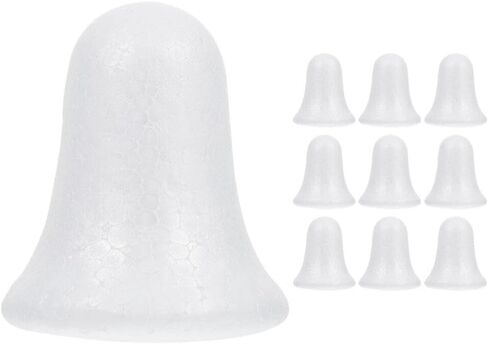 10 PCS Craft Foam Bells White Foam Bells Bells Polystyrene Bells for DIY Home Craft Project Christmas Tree Holiday Party Supplies 8.8cm in Saudi Arabia