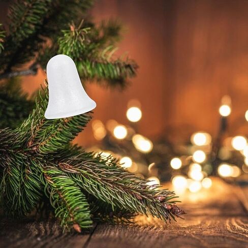 10 PCS Craft Foam Bells White Foam Bells Bells Polystyrene Bells for DIY Home Craft Project Christmas Tree Holiday Party Supplies 8.8cm in Saudi Arabia