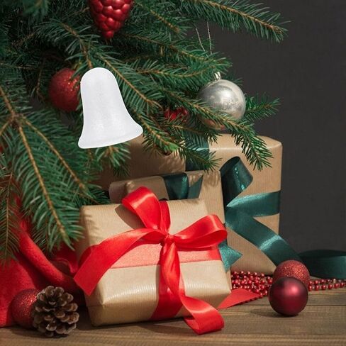 10 PCS Craft Foam Bells White Foam Bells Bells Polystyrene Bells for DIY Home Craft Project Christmas Tree Holiday Party Supplies 8.8cm in Saudi Arabia