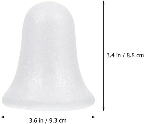 10 PCS Craft Foam Bells White Foam Bells Bells Polystyrene Bells for DIY Home Craft Project Christmas Tree Holiday Party Supplies 8.8cm in Saudi Arabia