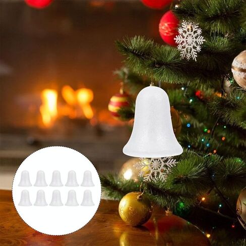 10 PCS Craft Foam Bells White Foam Bells Bells Polystyrene Bells for DIY Home Craft Project Christmas Tree Holiday Party Supplies 8.8cm in Saudi Arabia