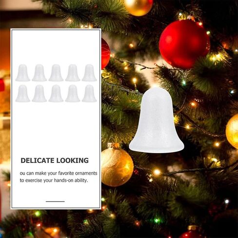 10 PCS Craft Foam Bells White Foam Bells Bells Polystyrene Bells for DIY Home Craft Project Christmas Tree Holiday Party Supplies 8.8cm in Saudi Arabia
