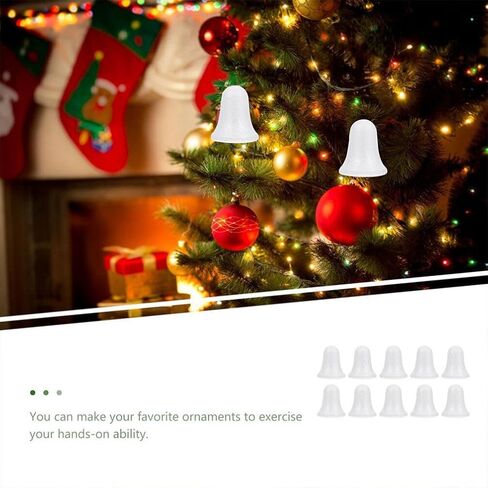 10 PCS Craft Foam Bells White Foam Bells Bells Polystyrene Bells for DIY Home Craft Project Christmas Tree Holiday Party Supplies 8.8cm in Saudi Arabia
