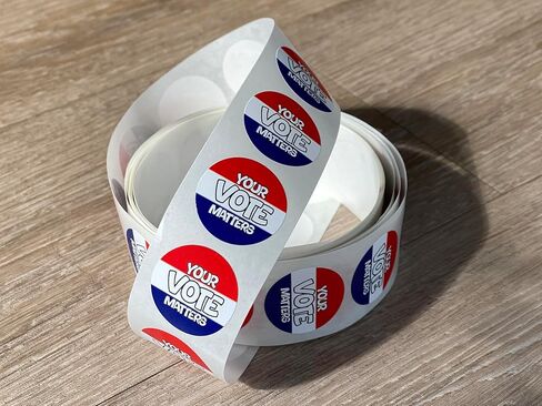 Your Vote Matters Stickers - Roll of 250 Stickers, Red, White & Blue in Saudi Arabia